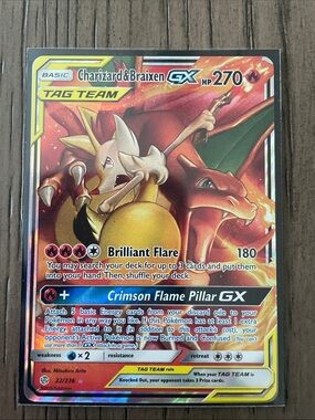 2019 Charizard & Braixen GX #22 - Pokémon Cosmic Eclipse